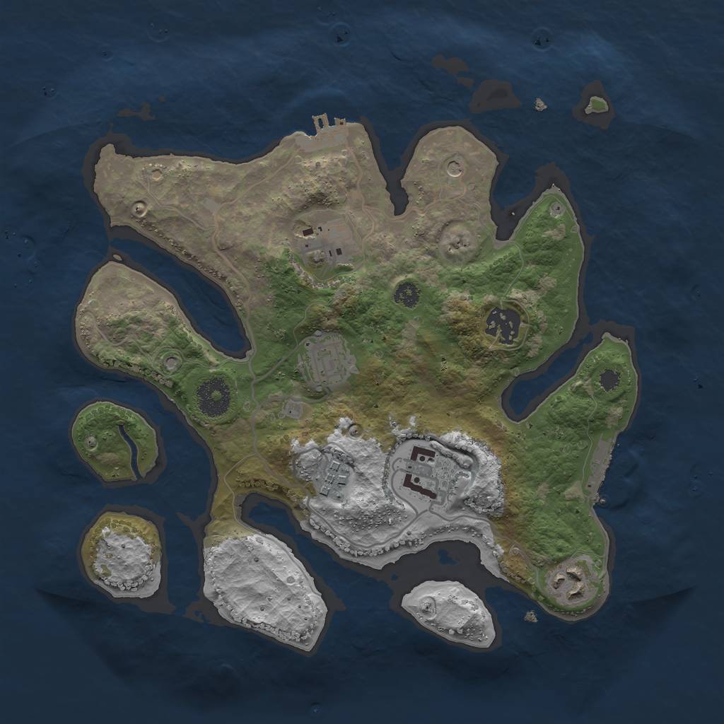 Rust Map: Procedural Map, Size: 3000, Seed: 570188760, 11 Monuments