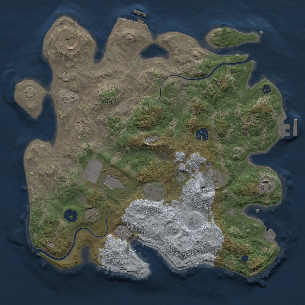 Rust Map: Procedural Map, Size: 3500, Seed: 1753249901, 14 Monuments