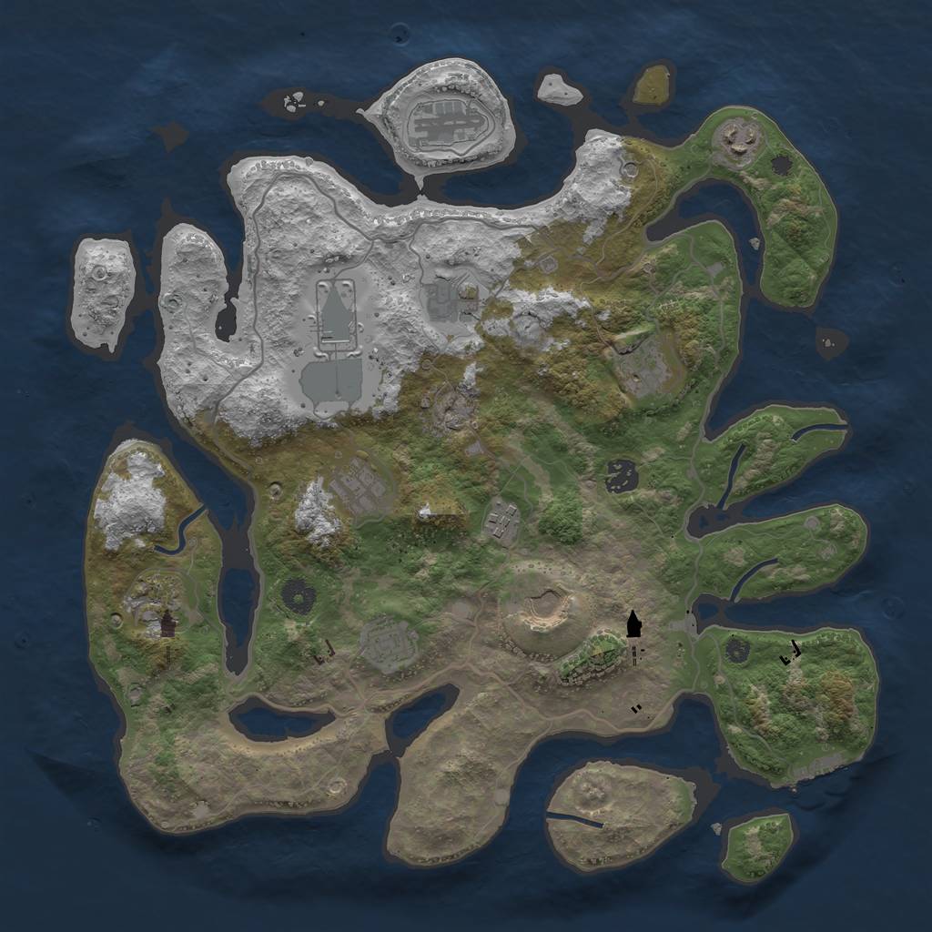 Rust Map: Procedural Map, Size: 4000, Seed: 5463456, 15 Monuments