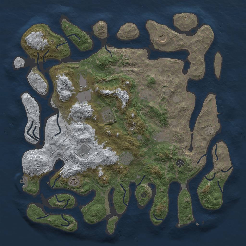 Rust Map: Procedural Map, Size: 4500, Seed: 1318, 19 Monuments