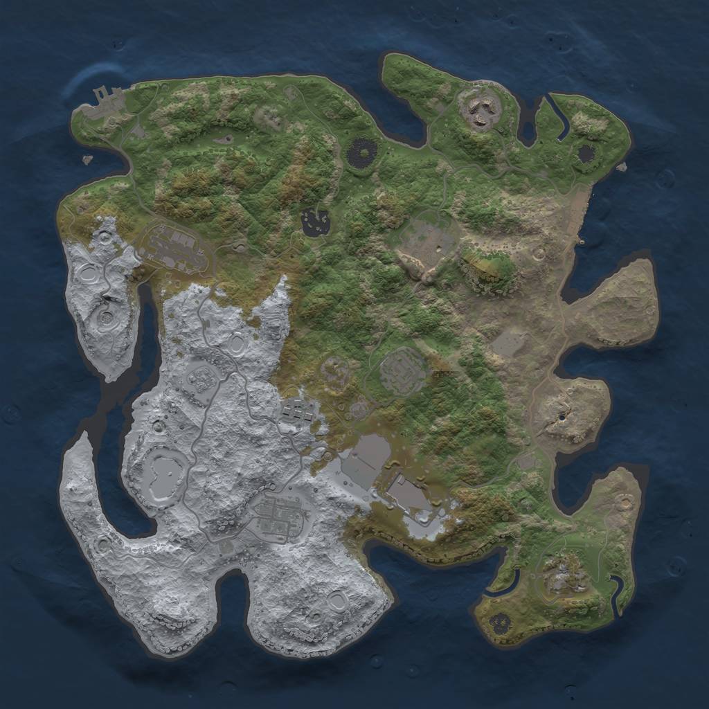 Rust Map: Procedural Map, Size: 3500, Seed: 189, 16 Monuments