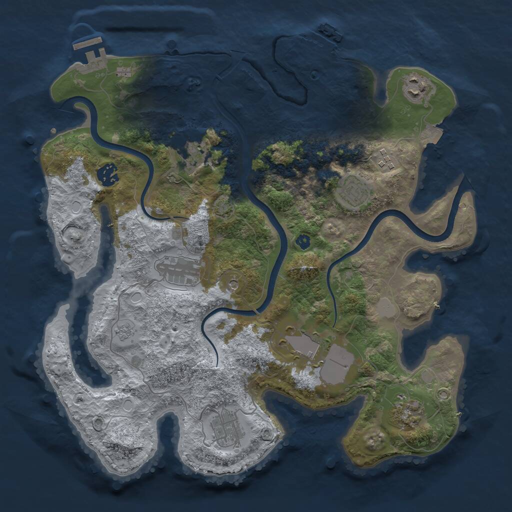 Rust Map: Procedural Map, Size: 3500, Seed: 189, 15 Monuments