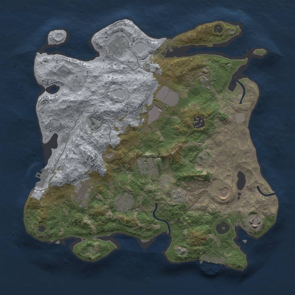 Rust Map: Procedural Map, Size: 3500, Seed: 5478, 19 Monuments