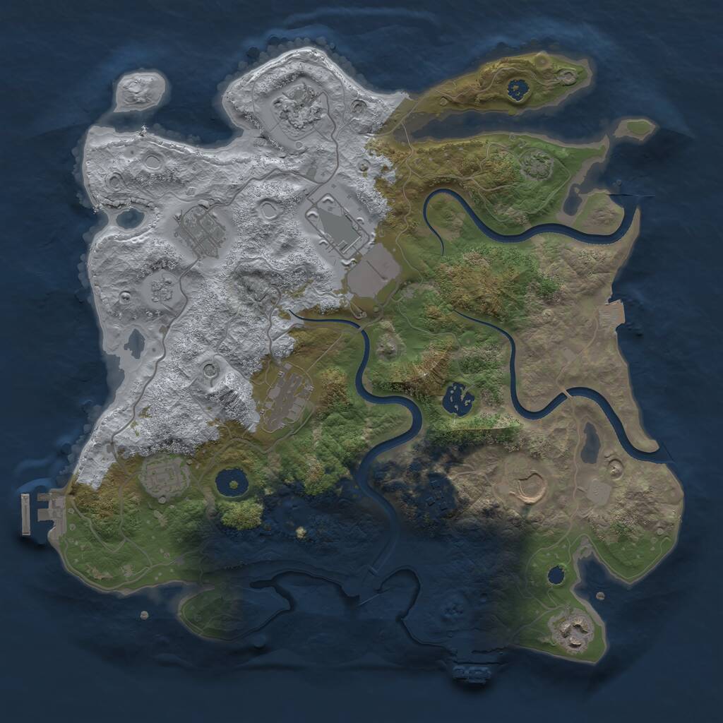 Rust Map: Procedural Map, Size: 3500, Seed: 5478, 15 Monuments