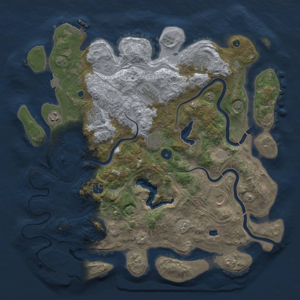 Rust Map: Procedural Map, Size: 4300, Seed: 88246, 14 Monuments