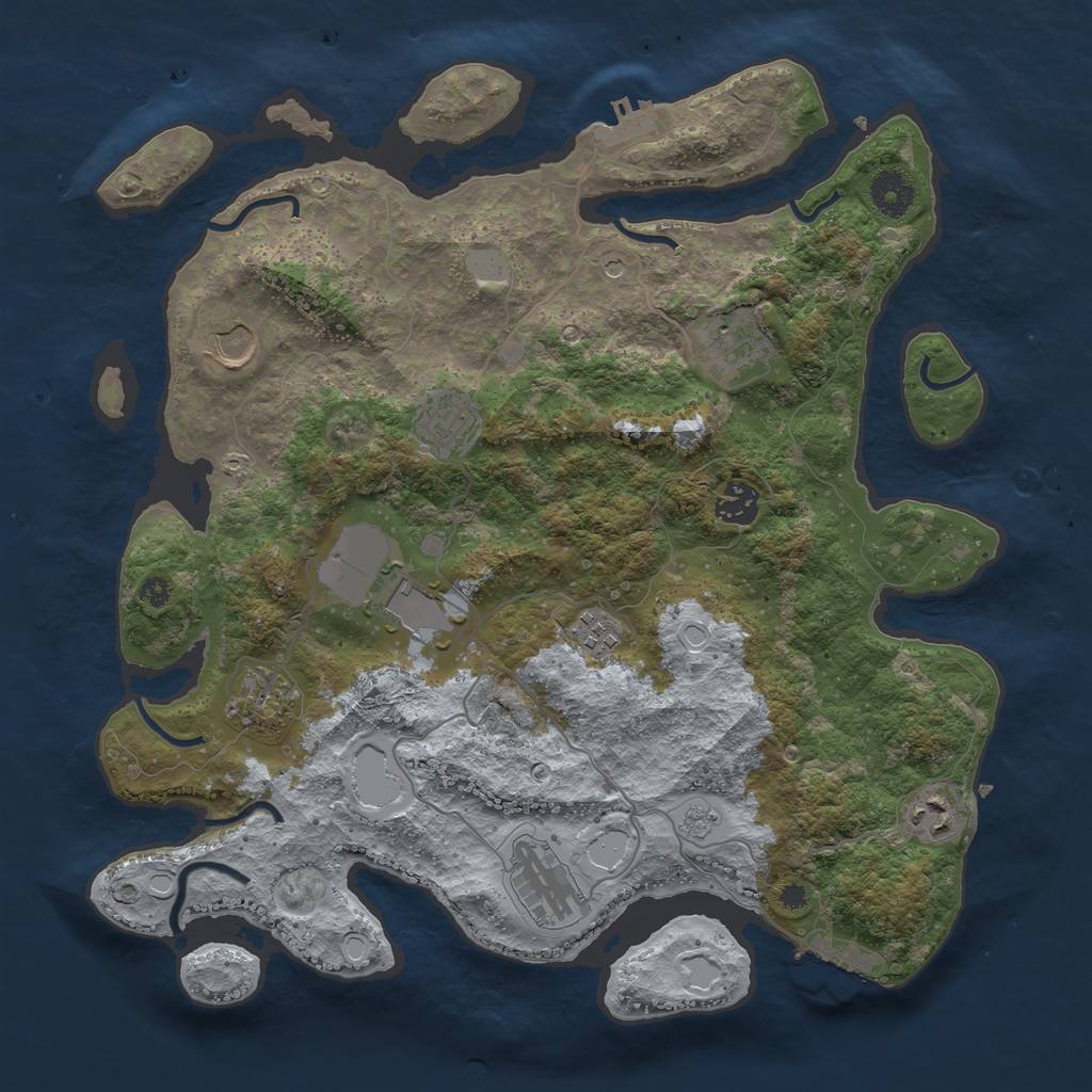 Rust Map: Procedural Map, Size: 3700, Seed: 32432, 18 Monuments