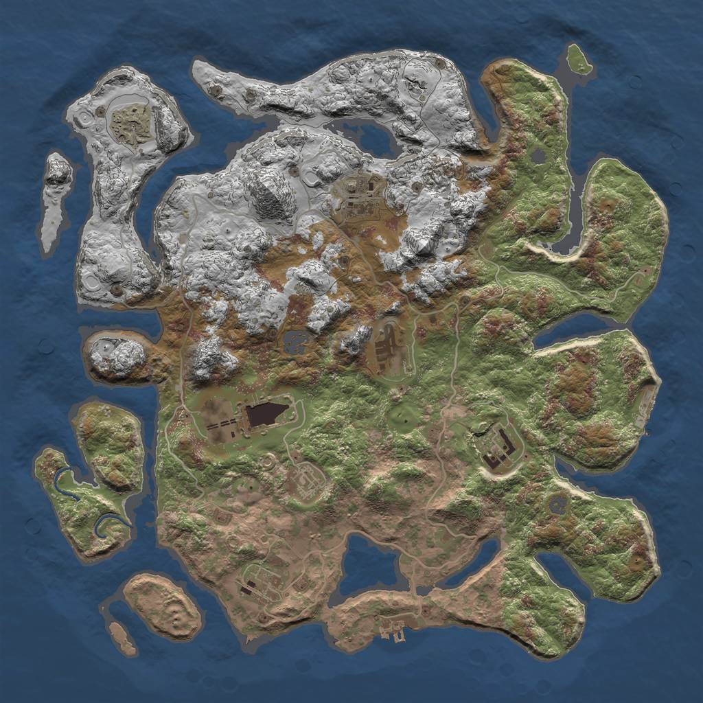 Rust Map: Procedural Map, Size: 4000, Seed: 6501791, 14 Monuments