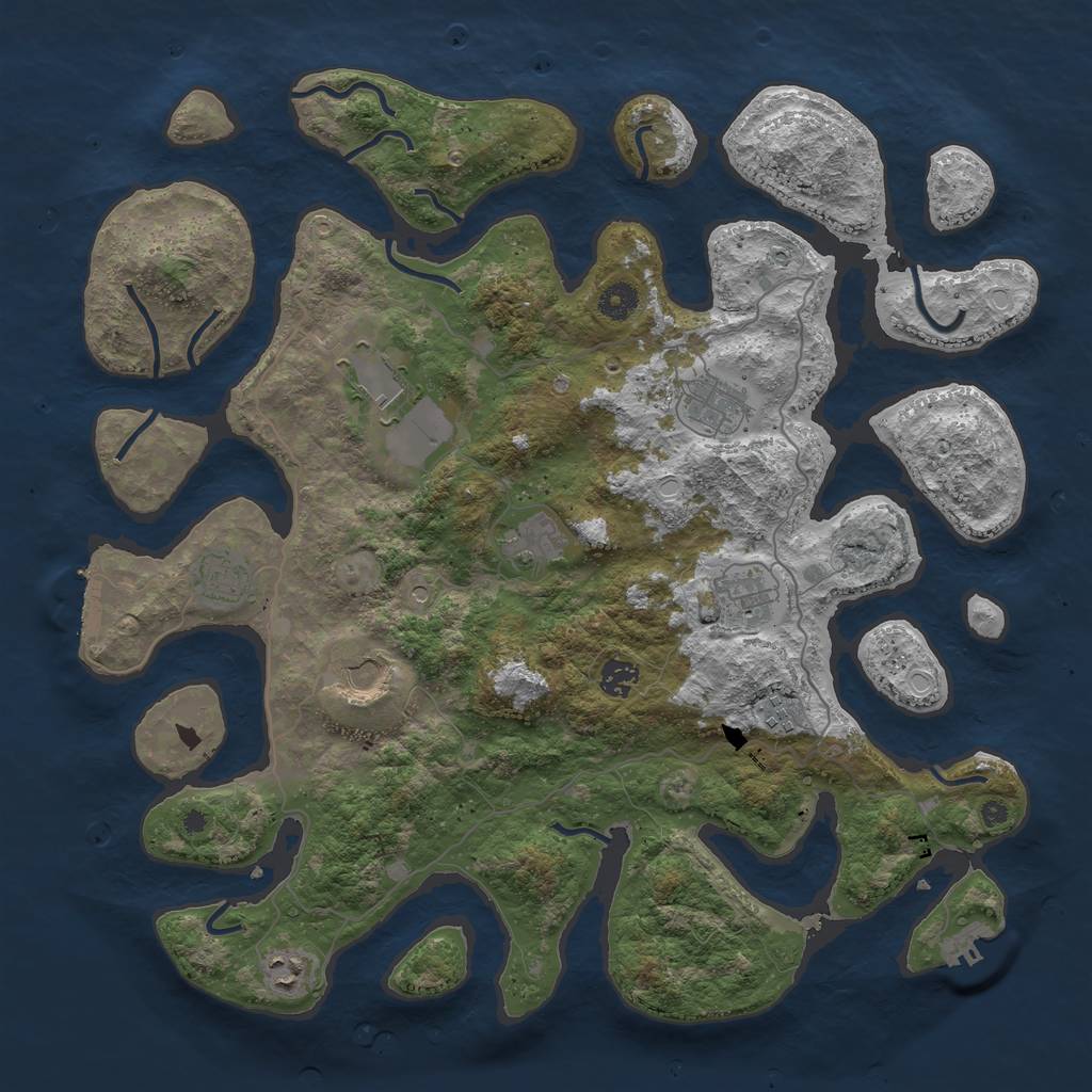 Rust Map: Procedural Map, Size: 4250, Seed: 20093381, 17 Monuments