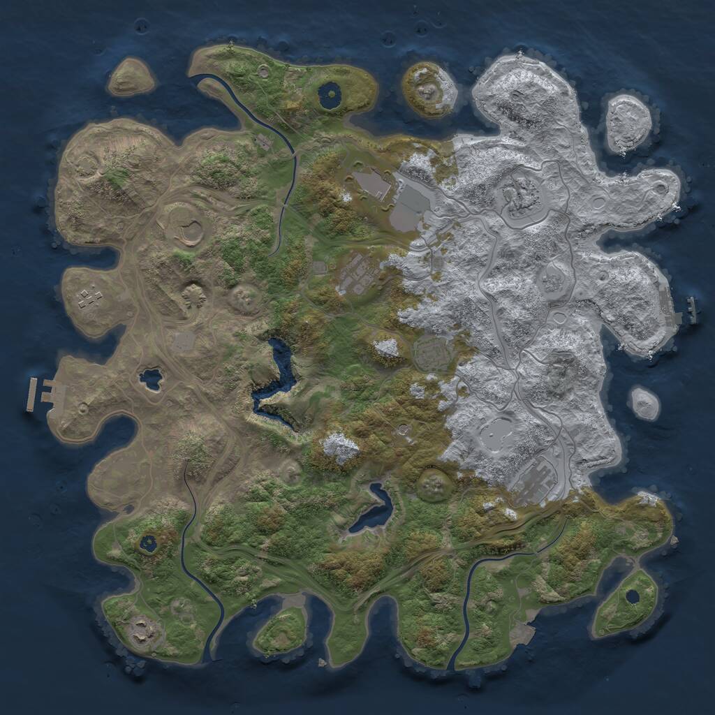 Rust Map: Procedural Map, Size: 4250, Seed: 20093381, 14 Monuments