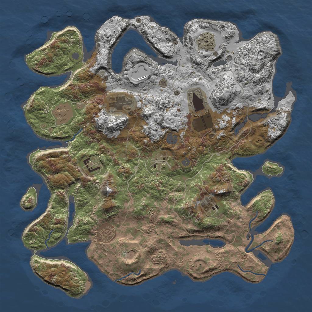 Rust Map: Procedural Map, Size: 4000, Seed: 680630902, 14 Monuments