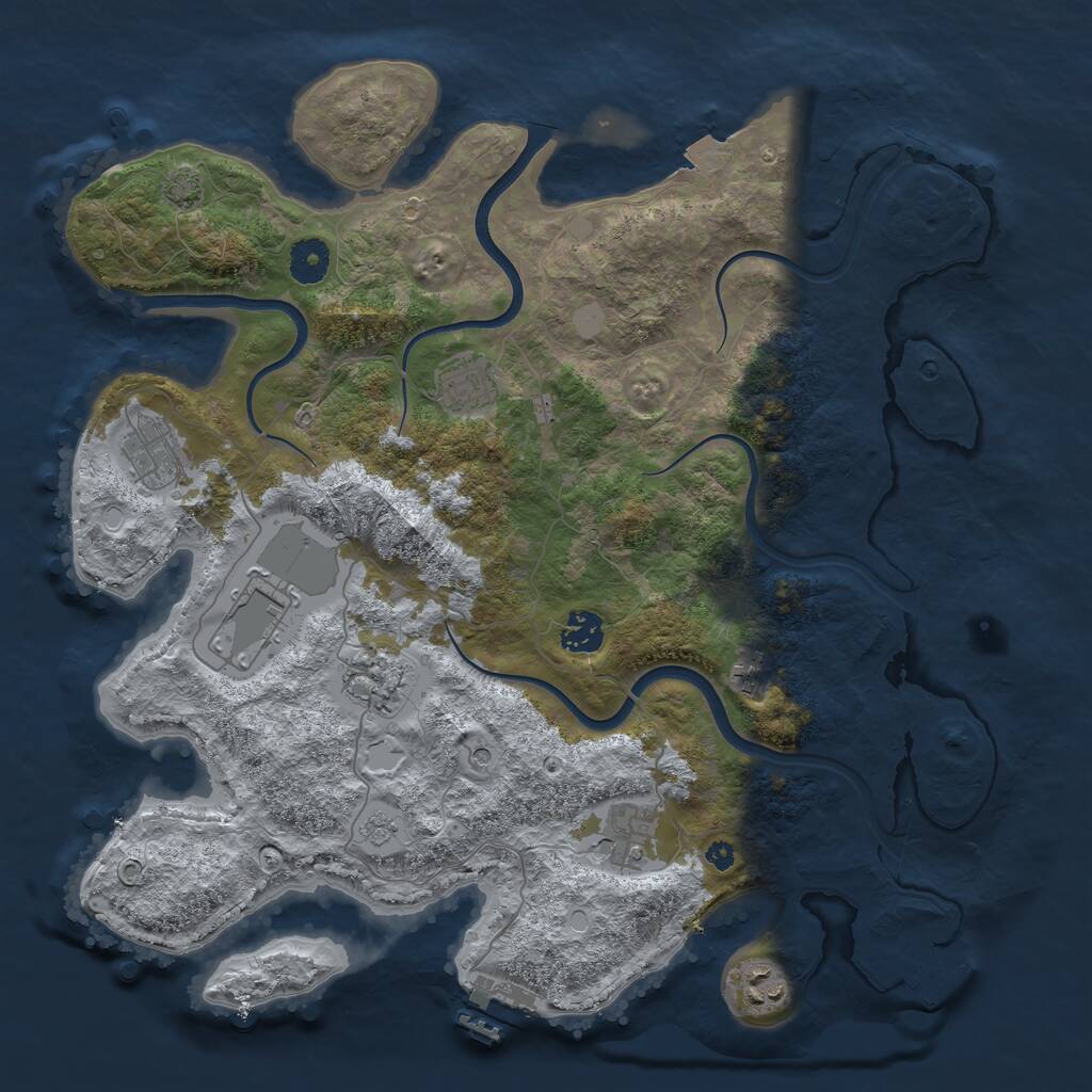 Rust Map: Procedural Map, Size: 3800, Seed: 60, 14 Monuments