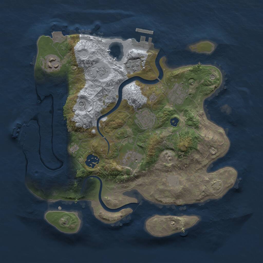 Rust Map: Procedural Map, Size: 3000, Seed: 2383510, 12 Monuments