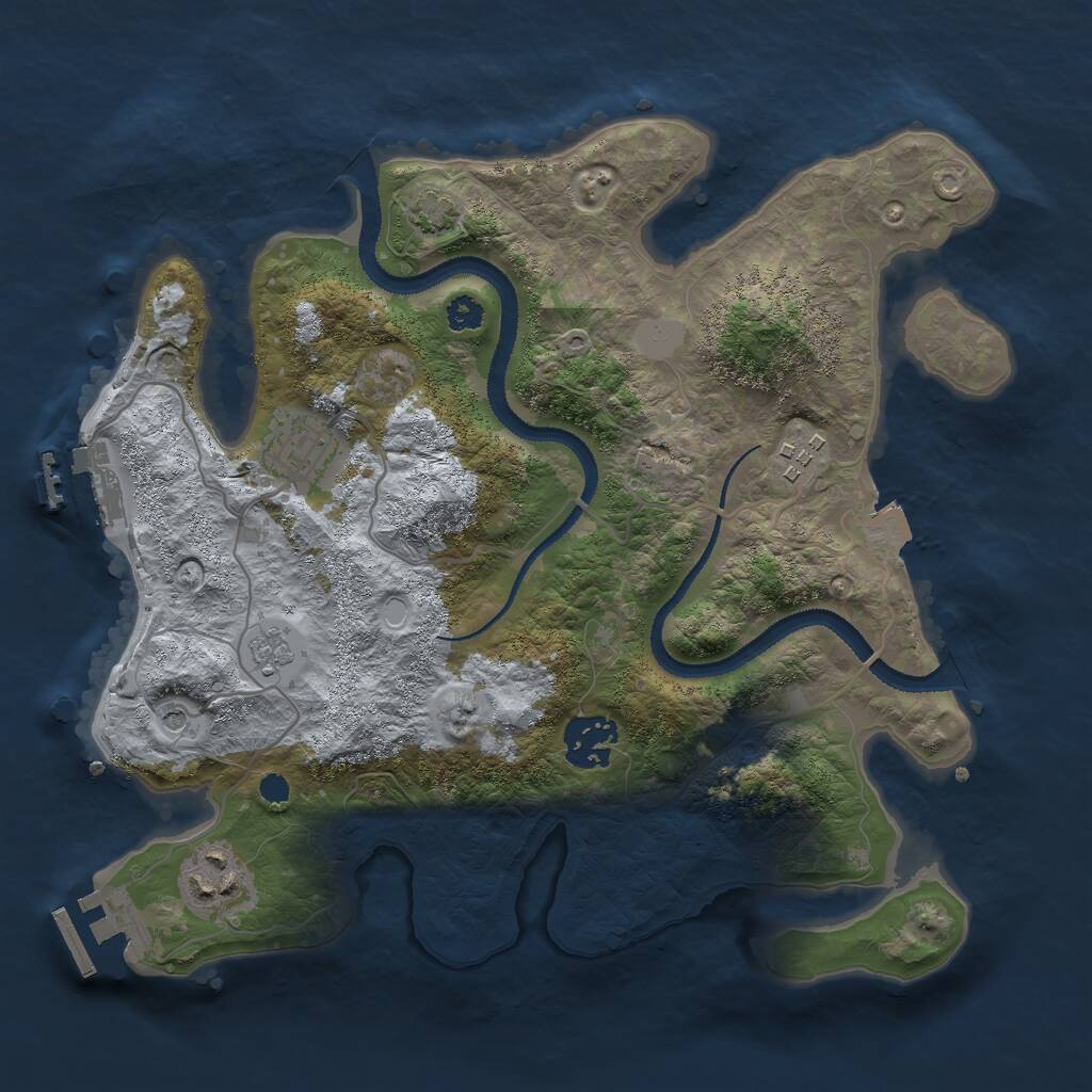Rust Map: Procedural Map, Size: 3000, Seed: 956876296, 10 Monuments
