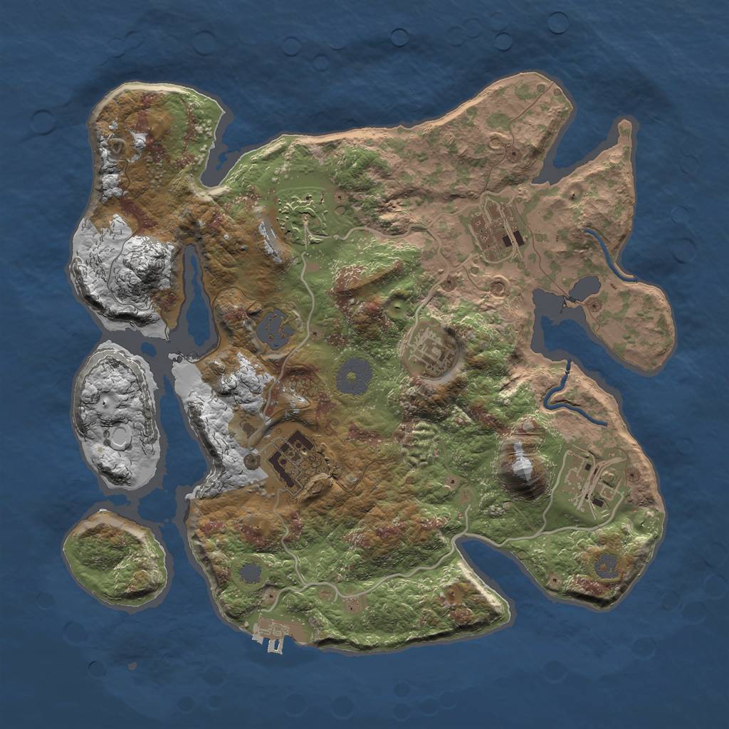 Rust Map: Procedural Map, Size: 3000, Seed: 956876296, 11 Monuments