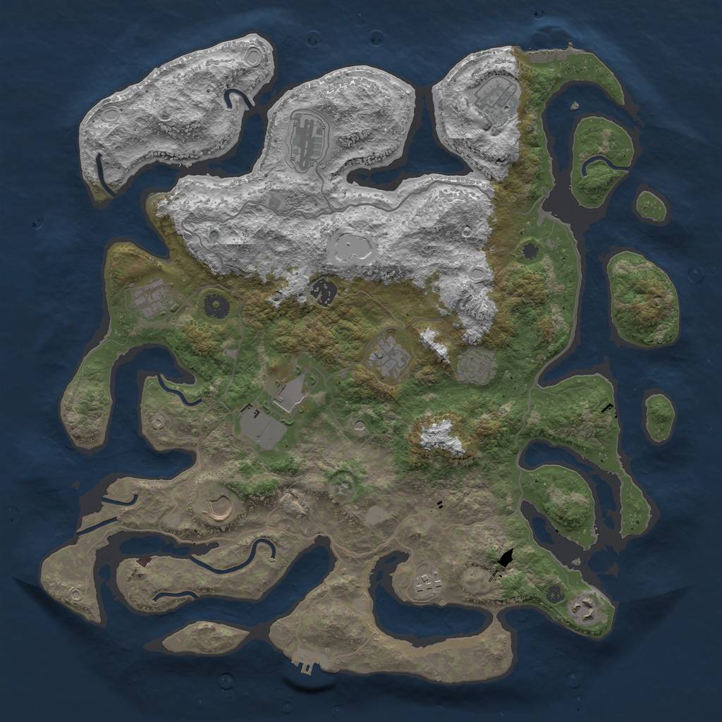 Rust Map: Procedural Map, Size: 4250, Seed: 3369, 18 Monuments