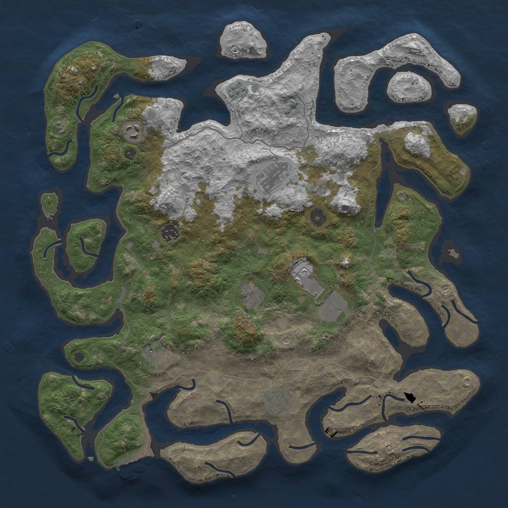 Rust Map: Procedural Map, Size: 4500, Seed: 12121993, 12 Monuments