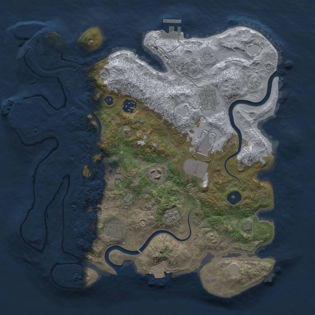 Rust Map: Procedural Map, Size: 3500, Seed: 1123, 13 Monuments