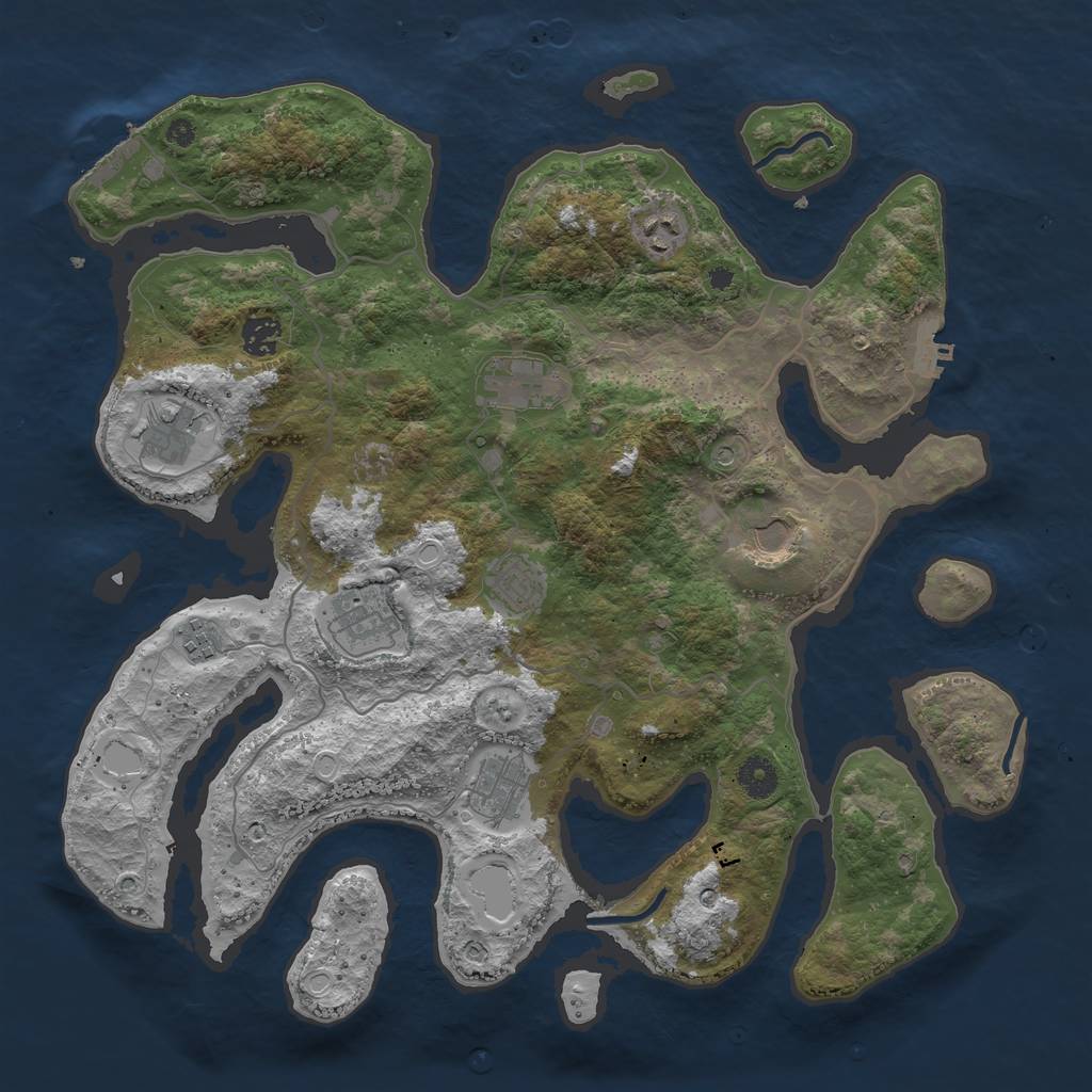 Rust Map: Procedural Map, Size: 4000, Seed: 8261622, 17 Monuments