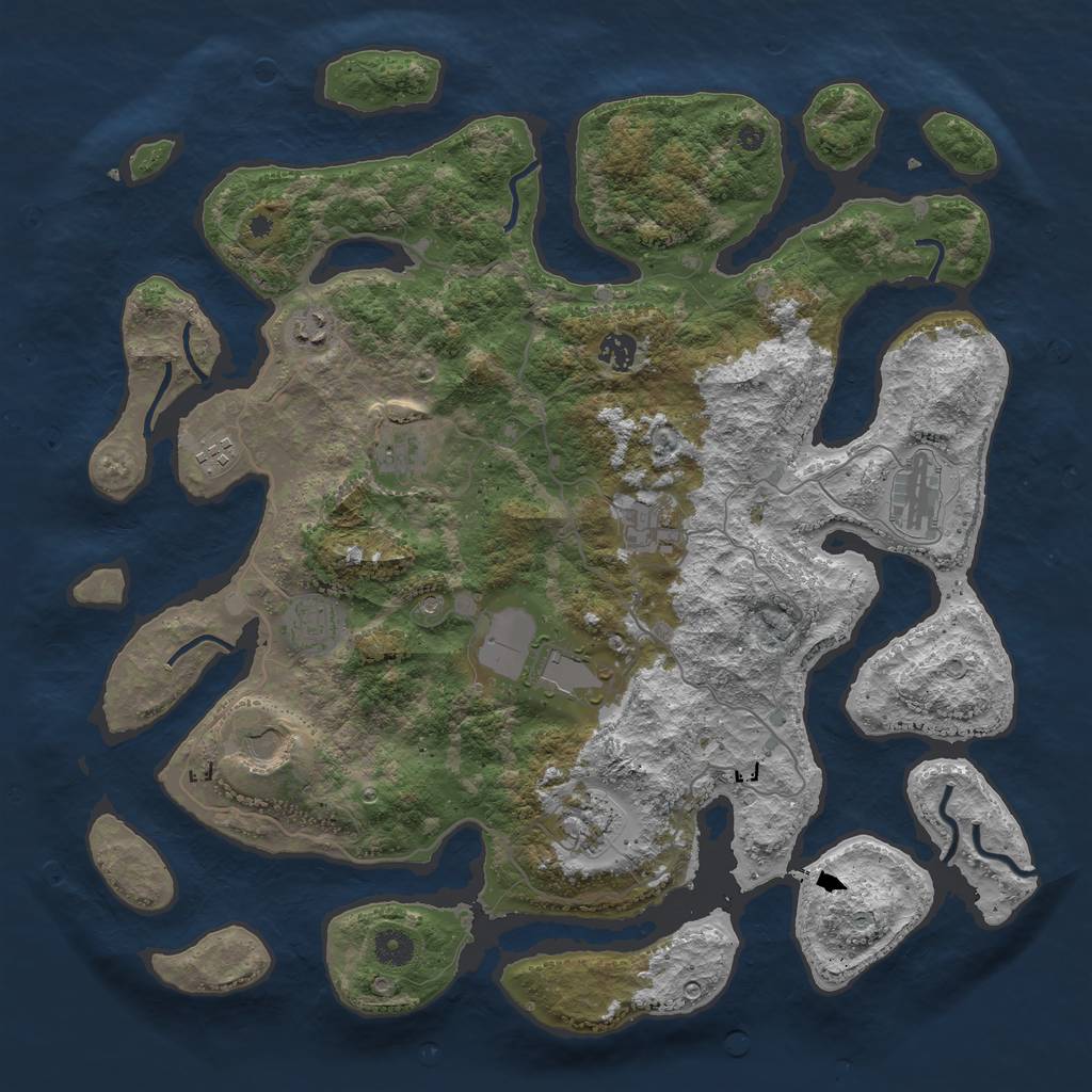 Rust Map: Procedural Map, Size: 4250, Seed: 481357275, 13 Monuments