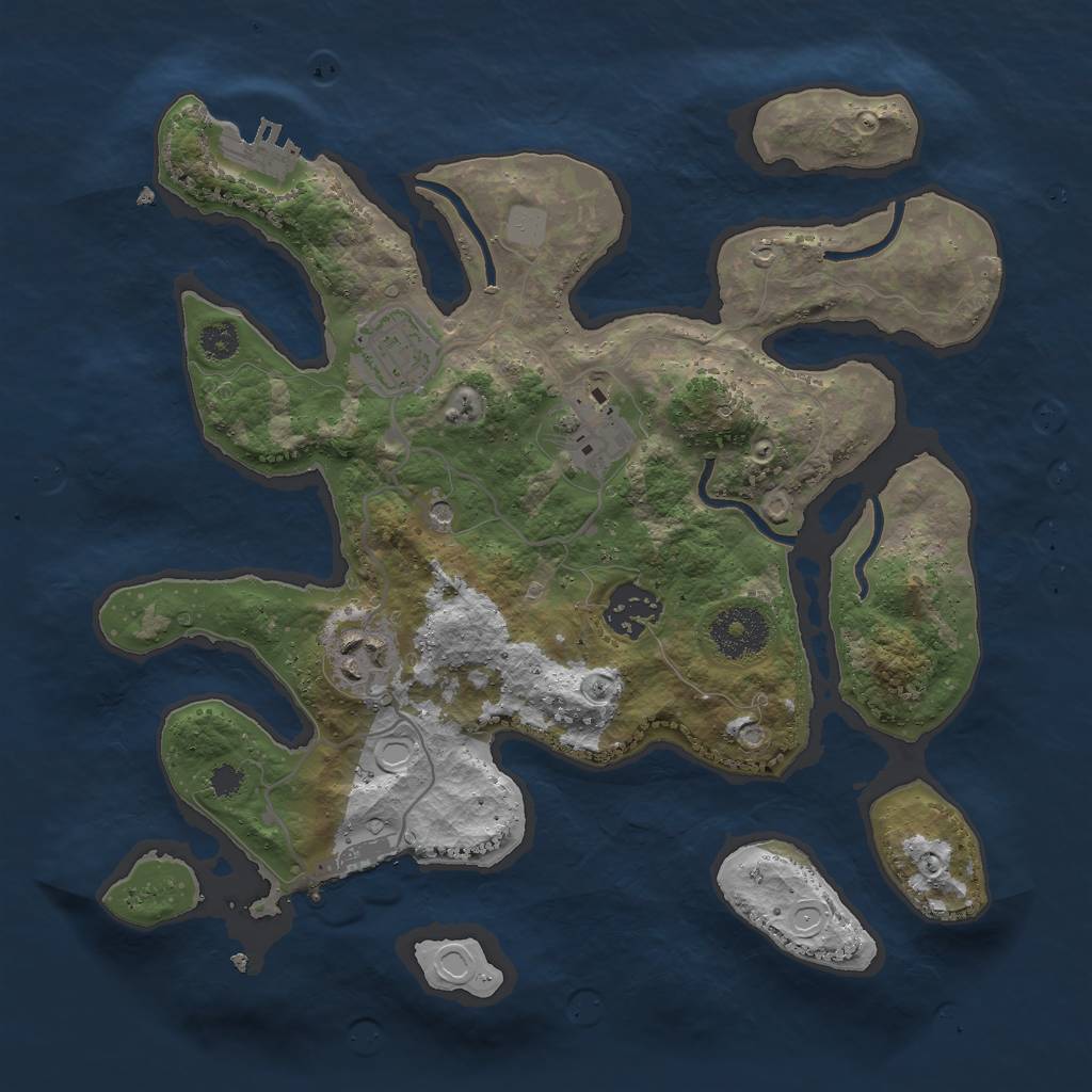 Rust Map: Procedural Map, Size: 3000, Seed: 61939499, 12 Monuments