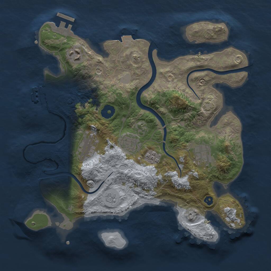 Rust Map: Procedural Map, Size: 3000, Seed: 61939499, 11 Monuments