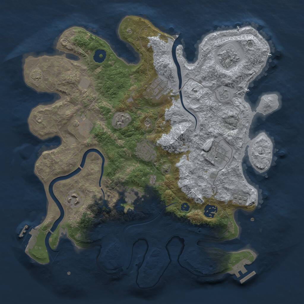 Rust Map: Procedural Map, Size: 3453, Seed: 6532, 15 Monuments