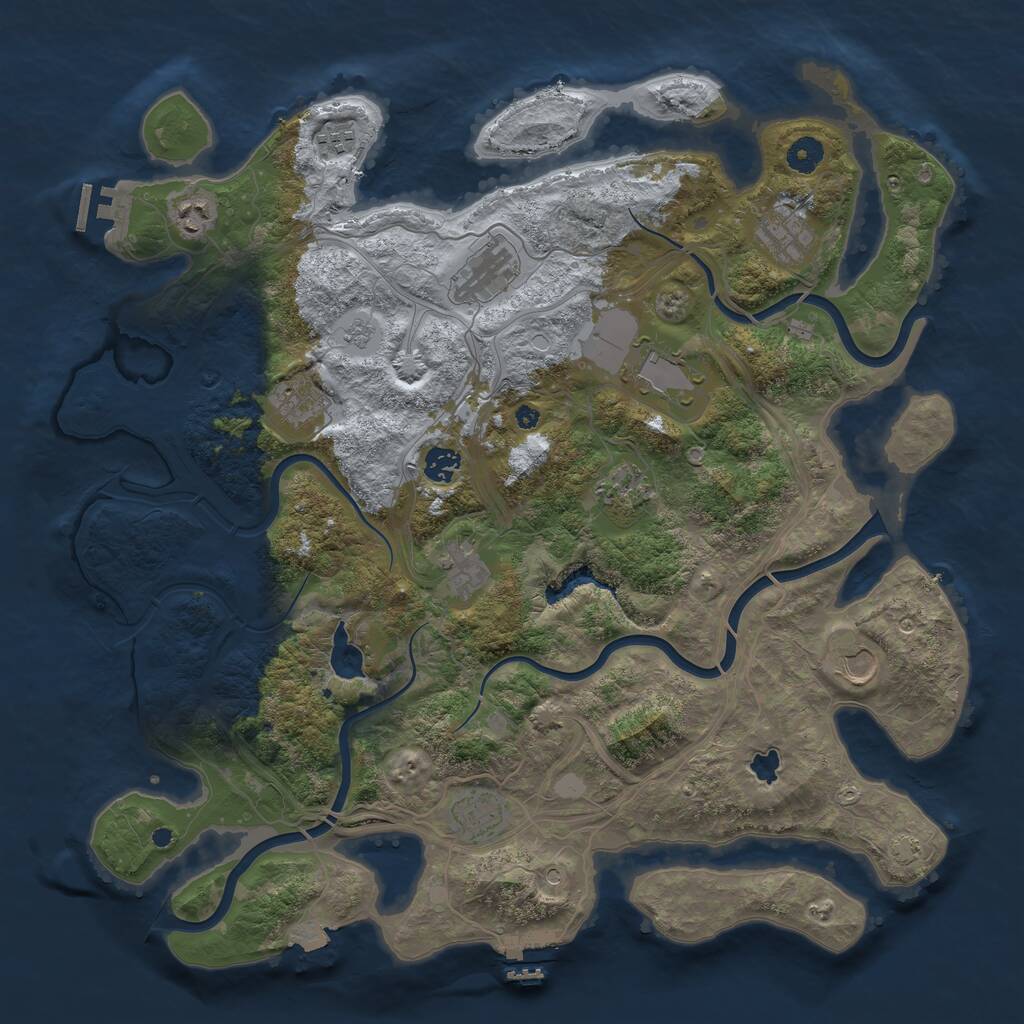Rust Map: Procedural Map, Size: 4300, Seed: 350004, 17 Monuments