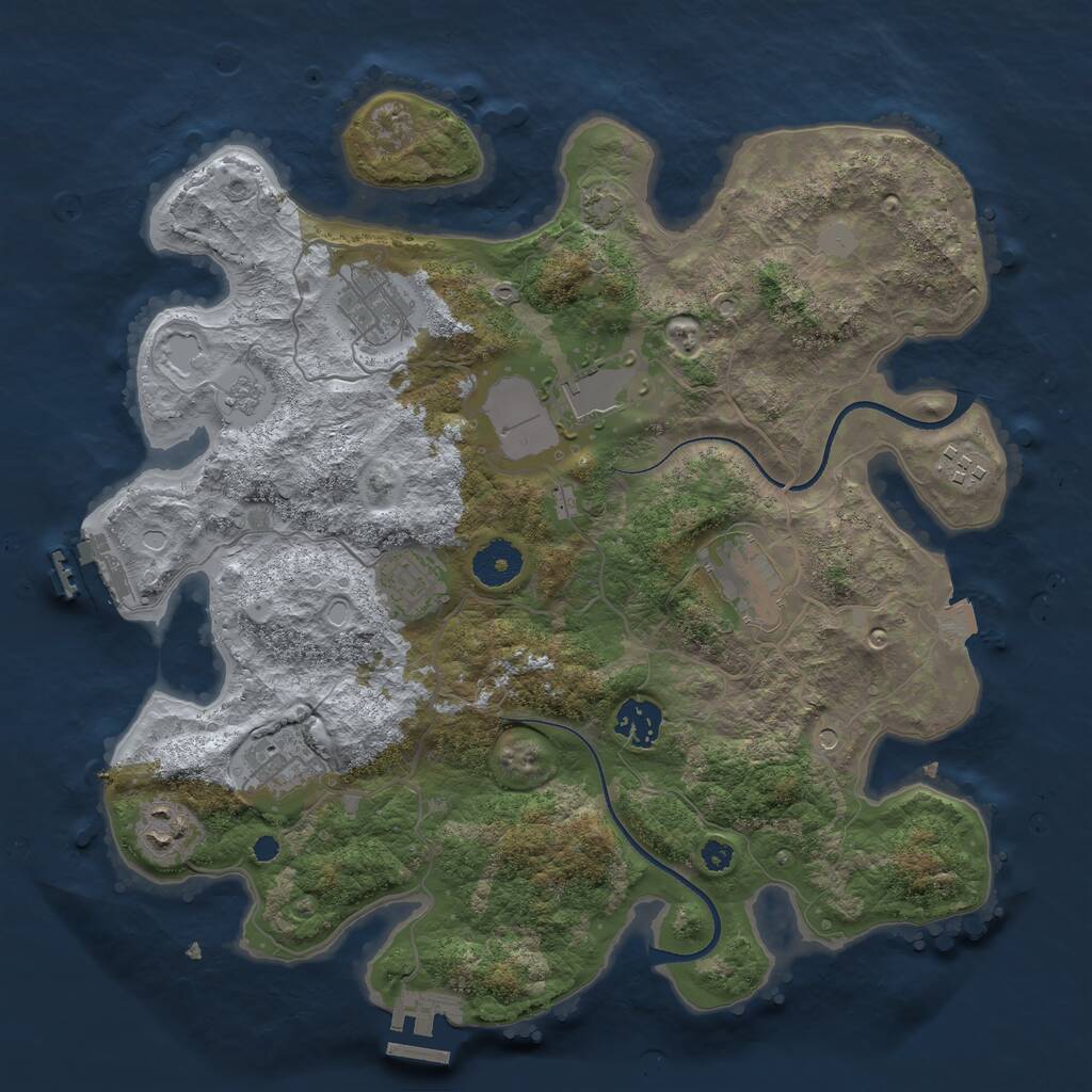 Rust Map: Procedural Map, Size: 3500, Seed: 1066, 14 Monuments