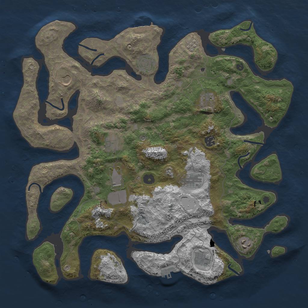 Rust Map: Procedural Map, Size: 4250, Seed: 396211943, 18 Monuments