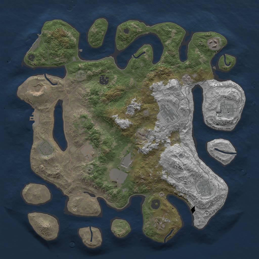 Rust Map: Procedural Map, Size: 4000, Seed: 326344726, 16 Monuments