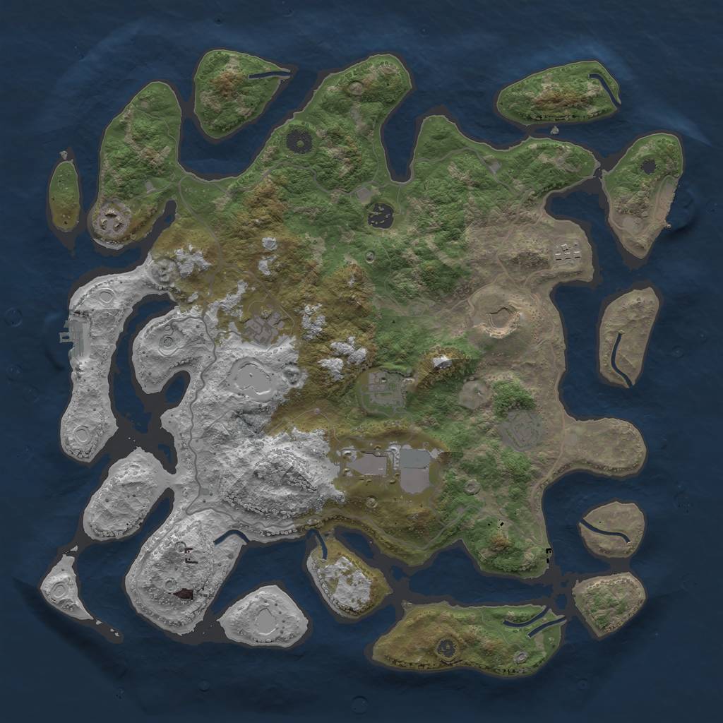 Rust Map: Procedural Map, Size: 4250, Seed: 2026804722, 19 Monuments