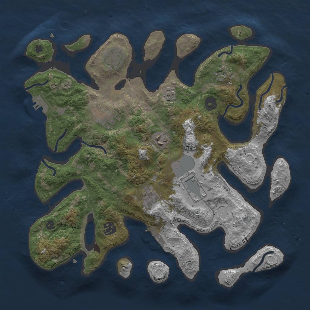 Rust Map: Procedural Map, Size: 3500, Seed: 359, 15 Monuments