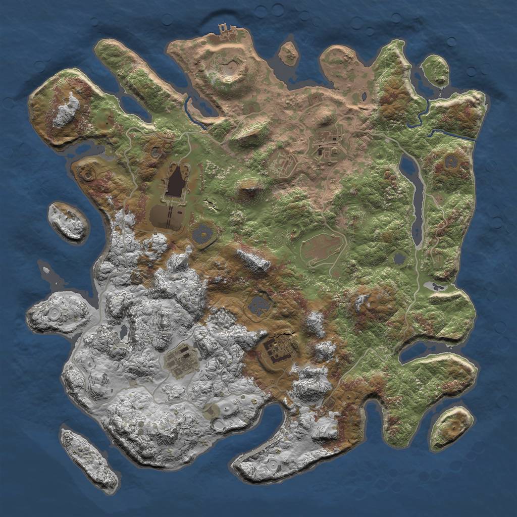 Rust Map: Procedural Map, Size: 4000, Seed: 9946, 13 Monuments