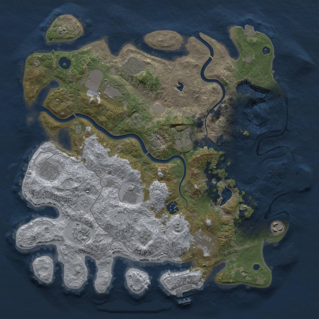 Rust Map: Procedural Map, Size: 4000, Seed: 9946, 16 Monuments