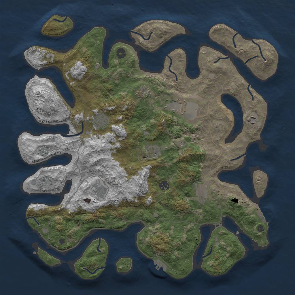 Rust Map: Procedural Map, Size: 4500, Seed: 5990160, 14 Monuments