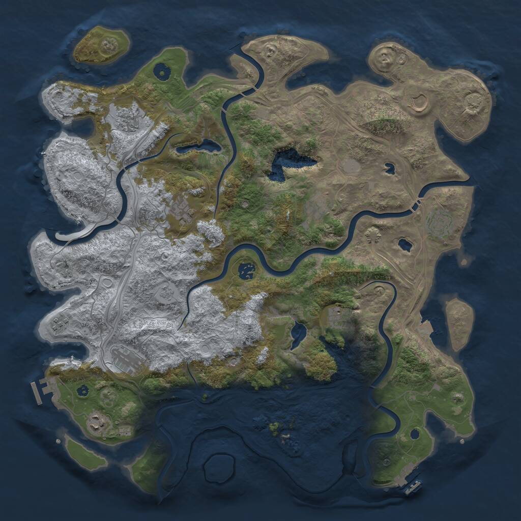 Rust Map: Procedural Map, Size: 4500, Seed: 5990160, 16 Monuments