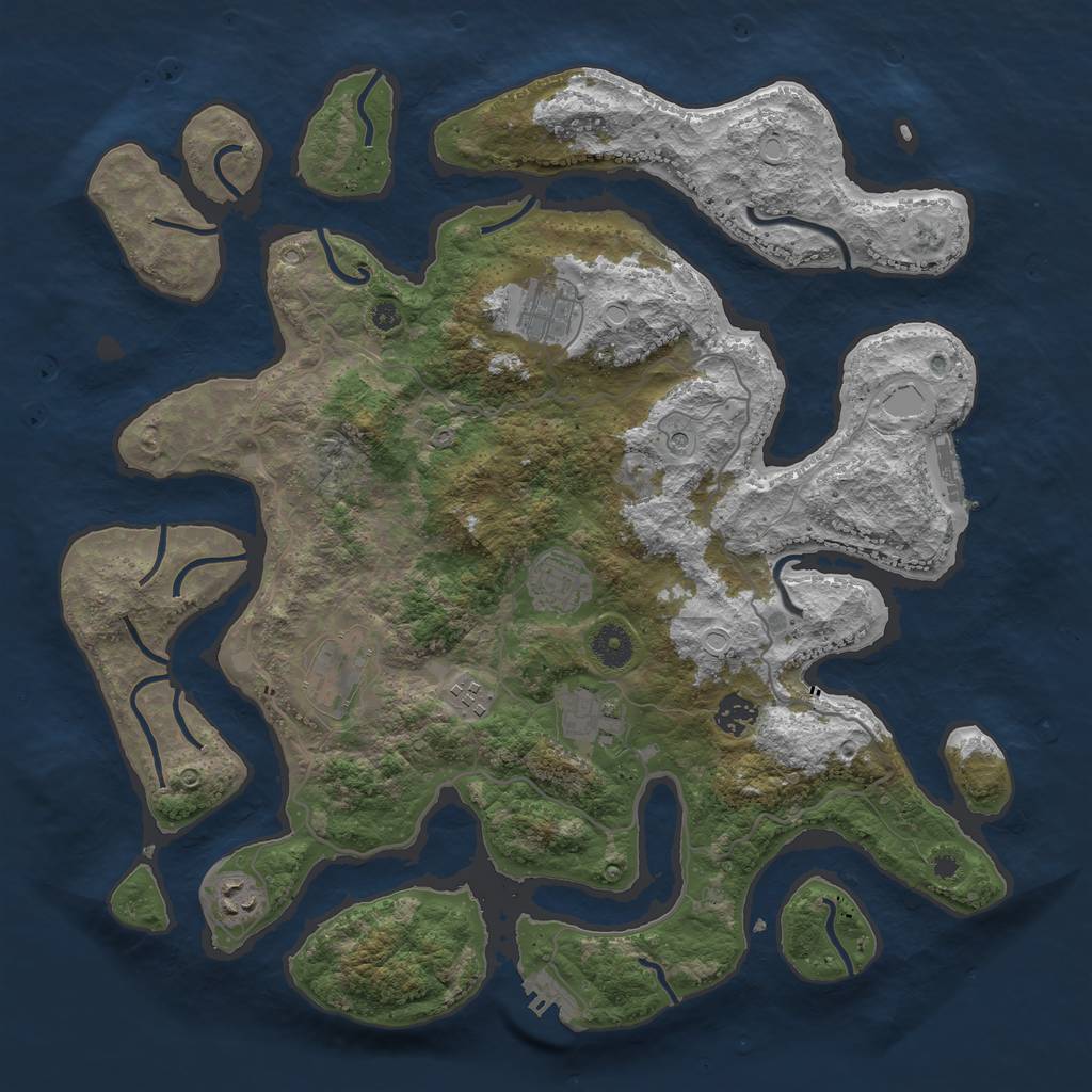 Rust Map: Procedural Map, Size: 4000, Seed: 1152, 15 Monuments