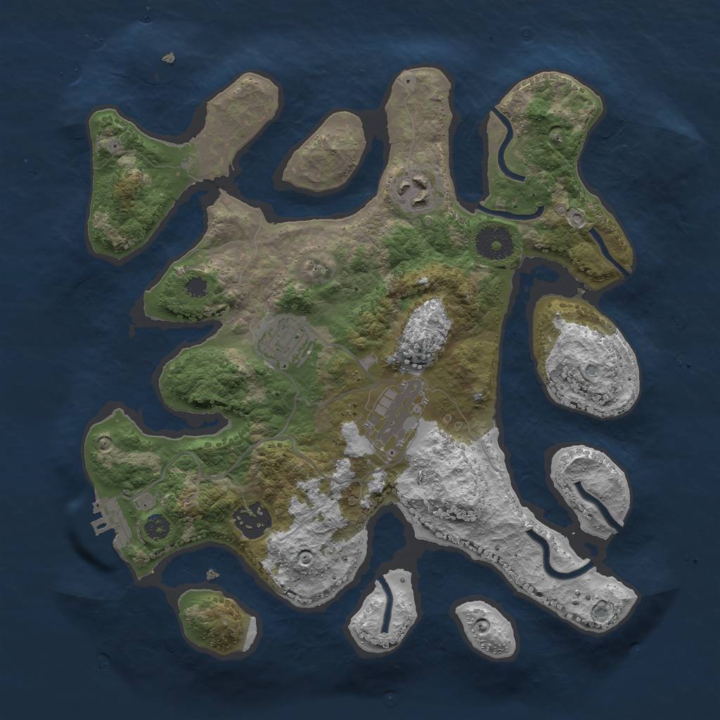 Rust Map: Procedural Map, Size: 3000, Seed: 230531523, 7 Monuments