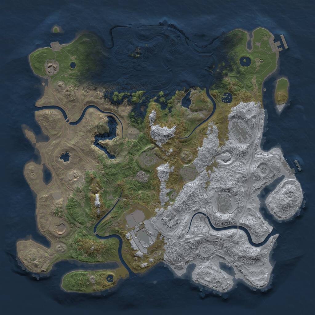 Rust Map: Procedural Map, Size: 4300, Seed: 19, 16 Monuments