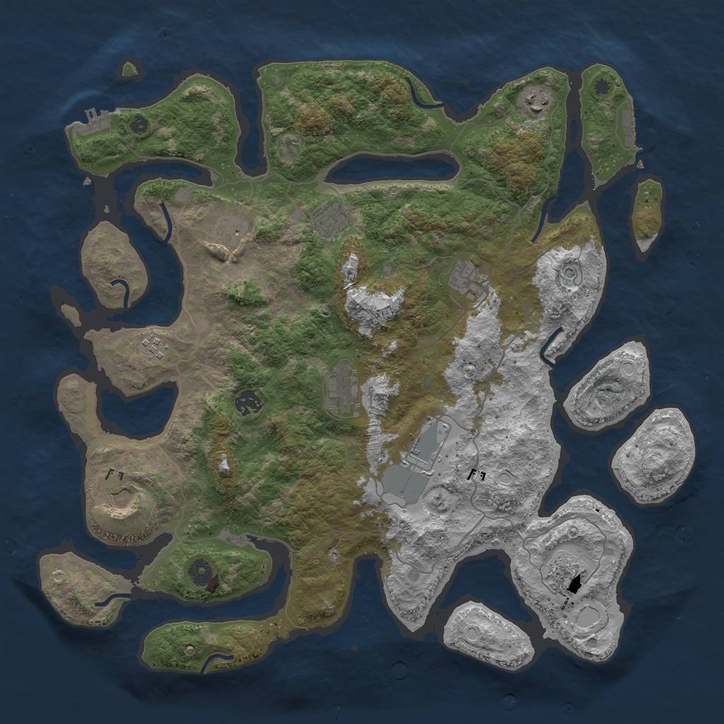 Rust Map: Procedural Map, Size: 4300, Seed: 19, 18 Monuments