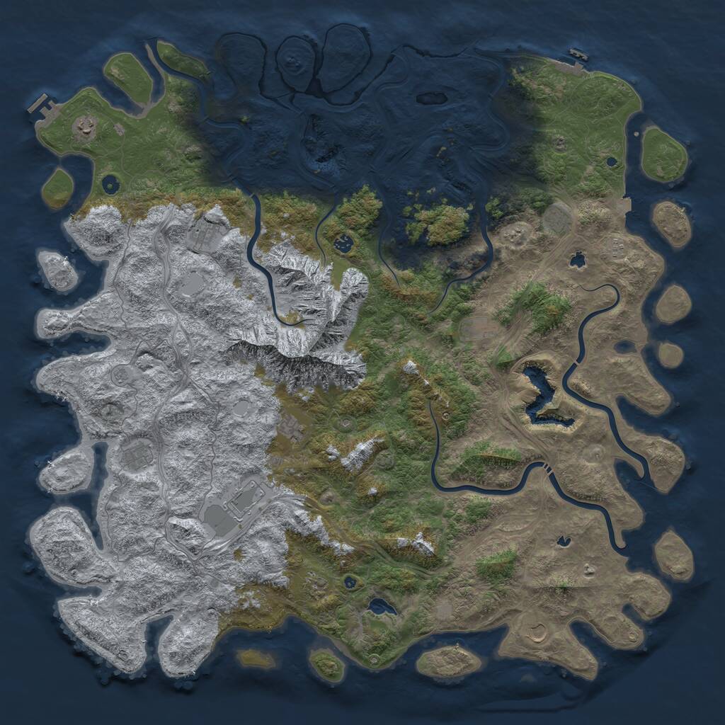 Rust Map: Procedural Map, Size: 6000, Seed: 1181251487, 17 Monuments