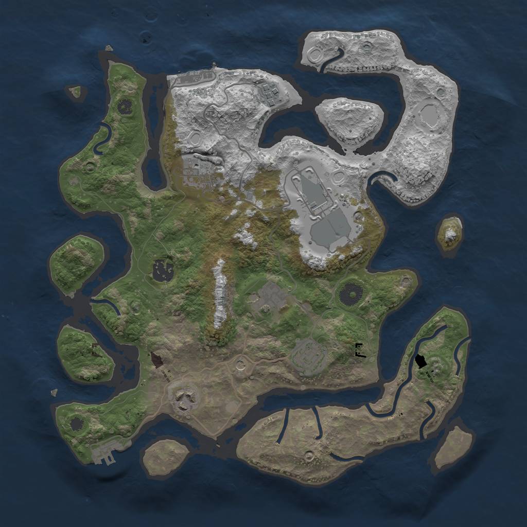 Rust Map: Procedural Map, Size: 3525, Seed: 13825, 15 Monuments