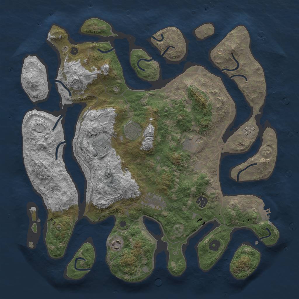 Rust Map: Procedural Map, Size: 4000, Seed: 14024, 13 Monuments