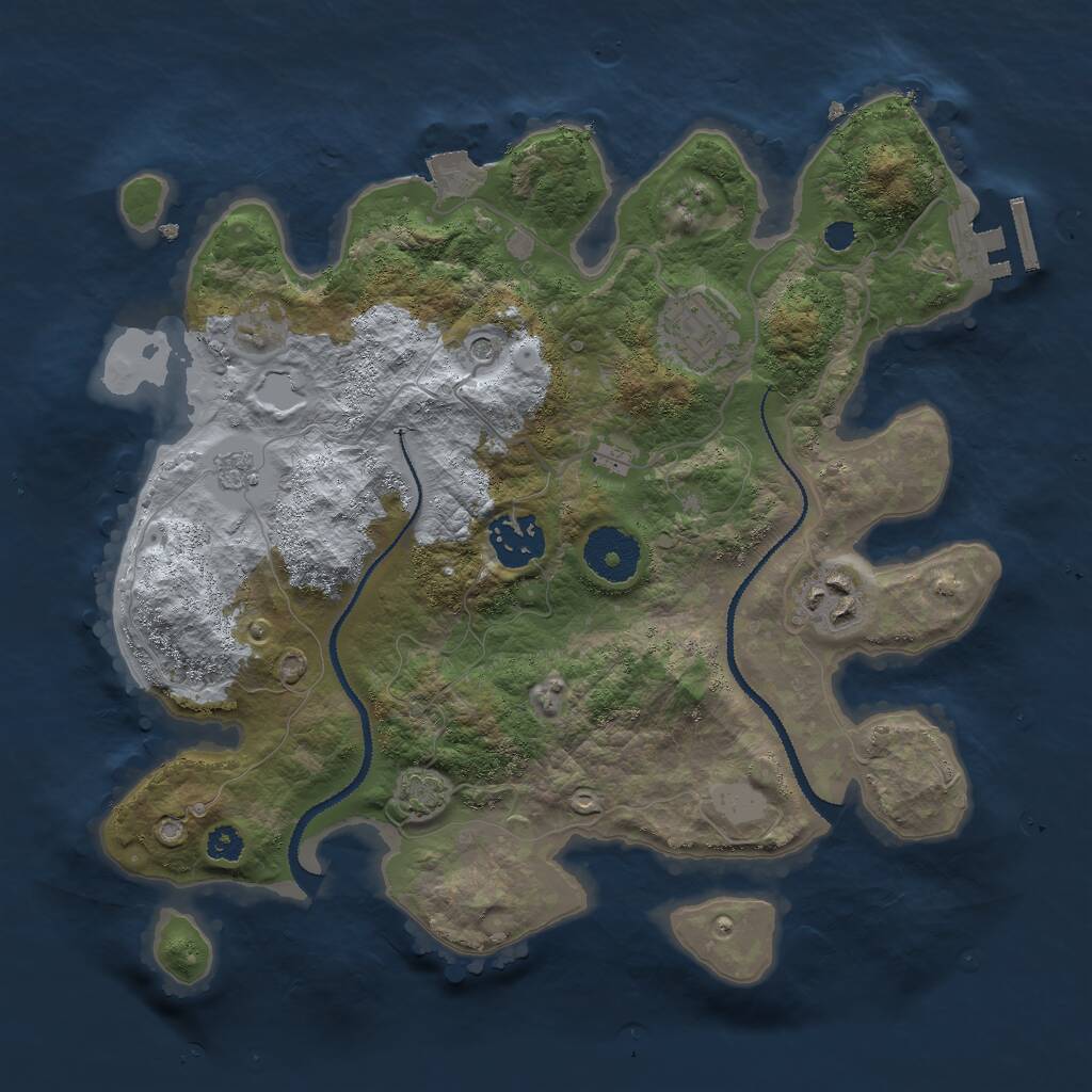Rust Map: Procedural Map, Size: 3000, Seed: 138408333, 8 Monuments