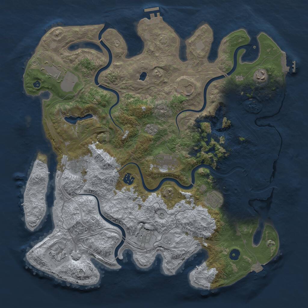 Rust Map: Procedural Map, Size: 4250, Seed: 1984229965, 16 Monuments