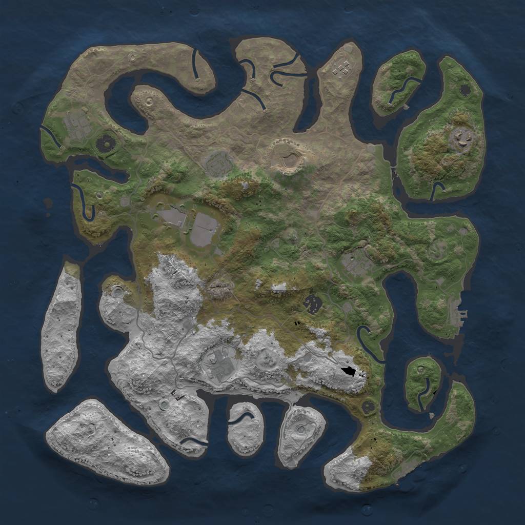 Rust Map: Procedural Map, Size: 4250, Seed: 1984229965, 14 Monuments