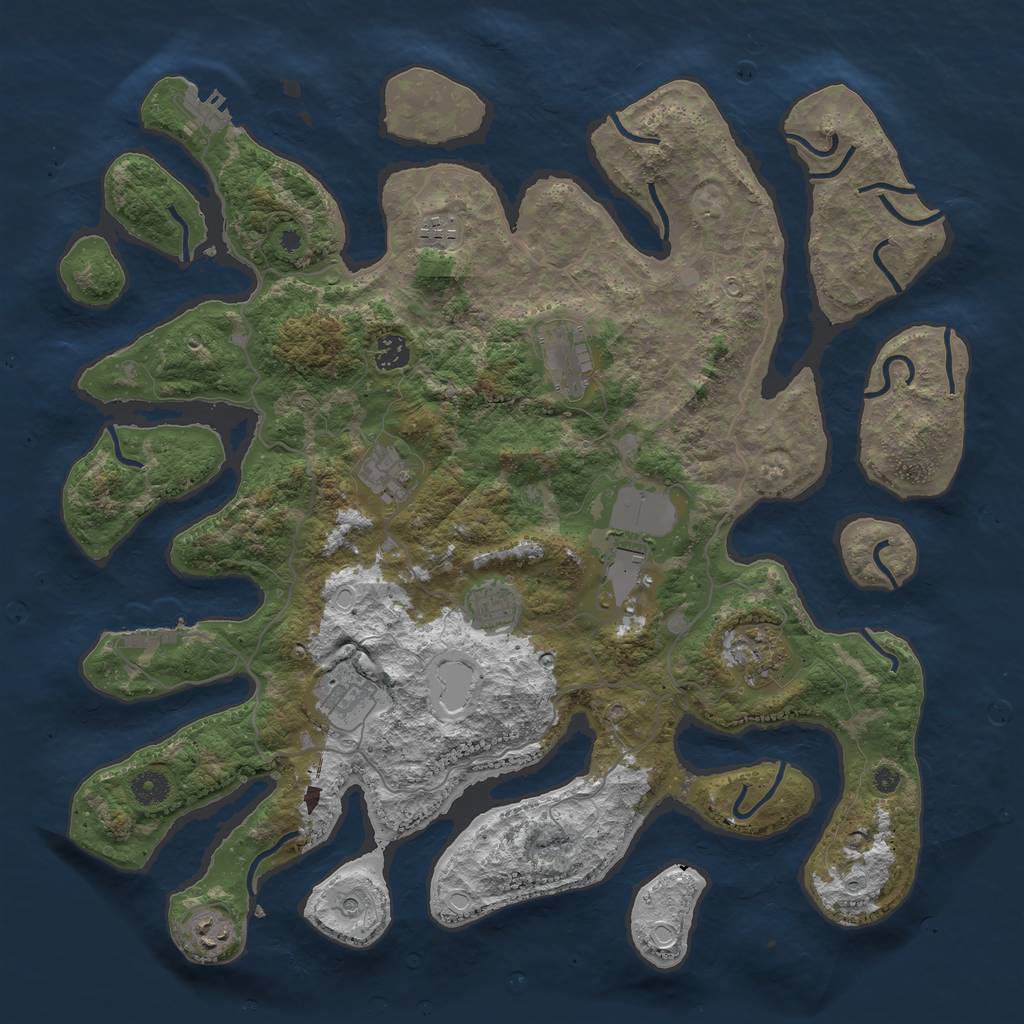 Rust Map: Procedural Map, Size: 4250, Seed: 3619, 17 Monuments