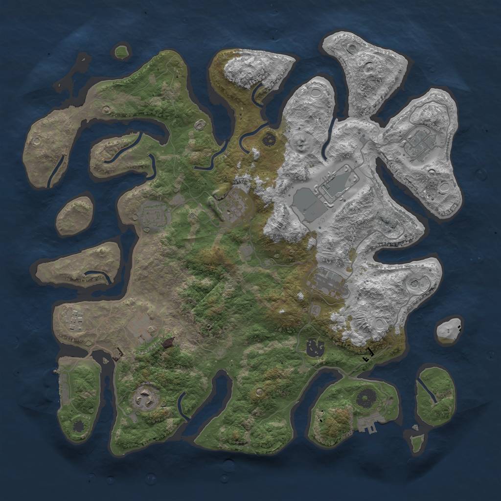 Rust Map: Procedural Map, Size: 3900, Seed: 95185, 20 Monuments