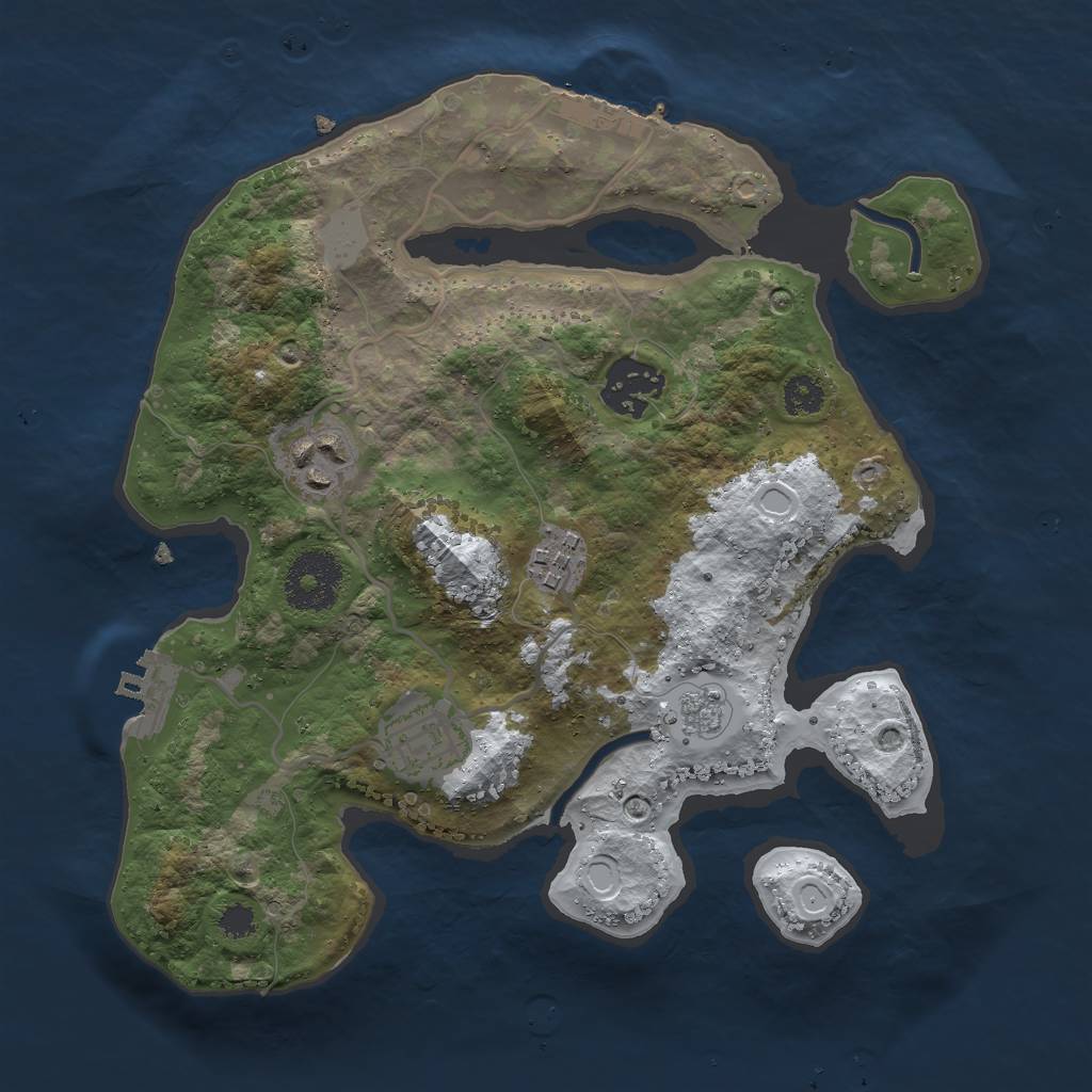 Rust Map: Procedural Map, Size: 2750, Seed: 2750, 12 Monuments