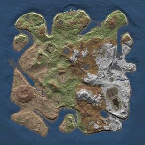 Thumbnail Rust Map: Procedural Map, Size: 3500, Seed: 9845125, 15 Monuments
